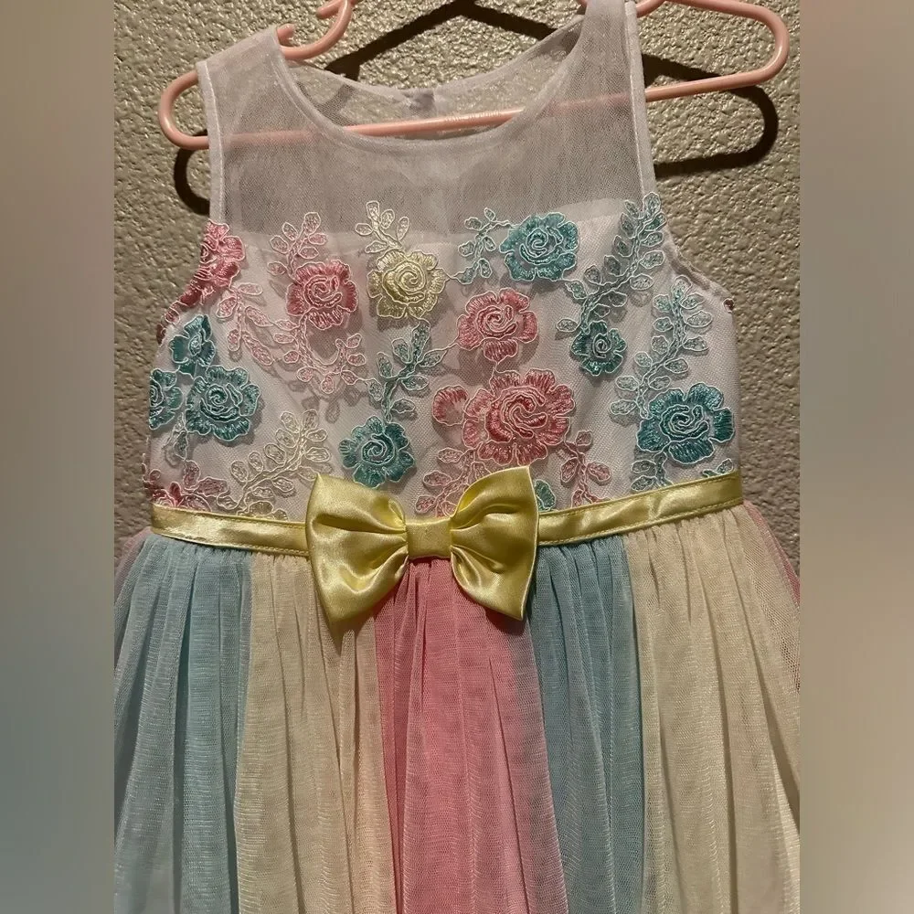 NWOT Jona Michelle Multi Colored Girl Dress Size 4